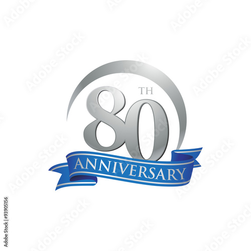 80th anniversary ring logo blue ribbon