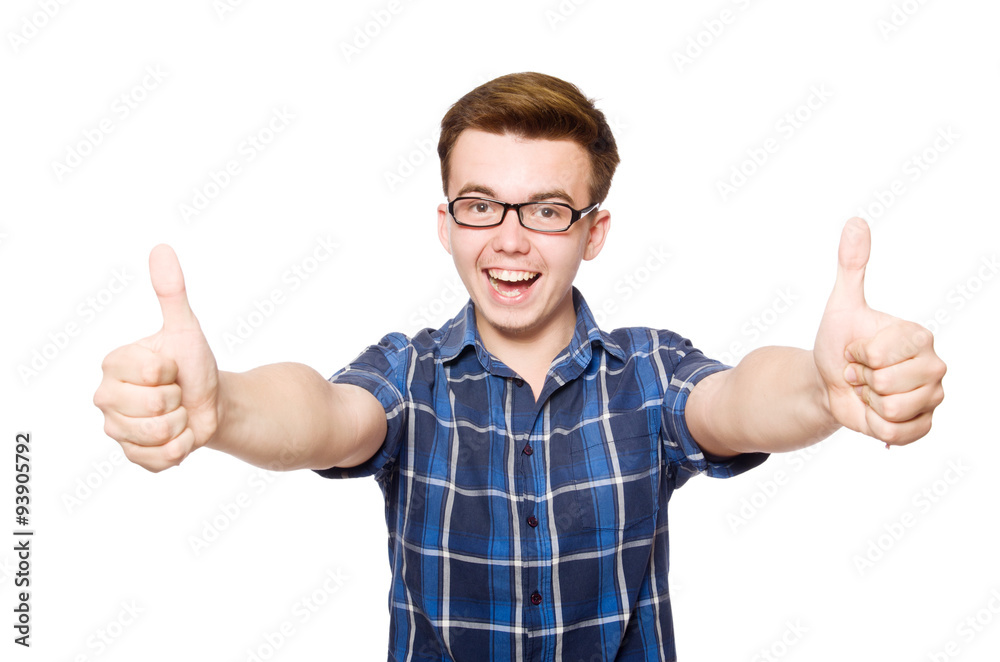 Funny student isolated on white Funny student isolated on white
