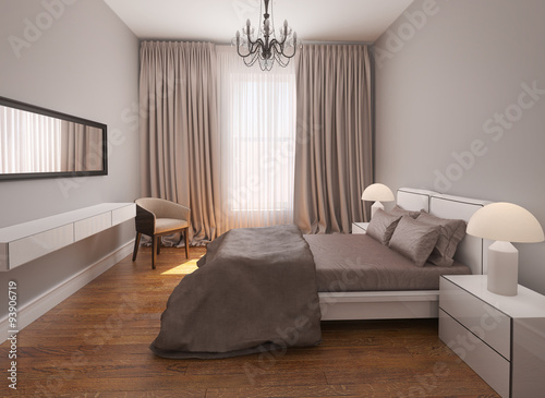 Classic chic bedroom with floor photo