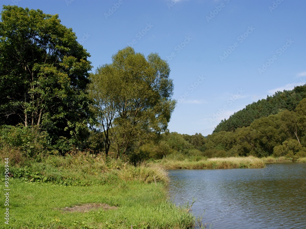 artificial lake of Wisloka river in Krempna near Jaslo artificial lake of Wisloka river in Krempna near Jaslo