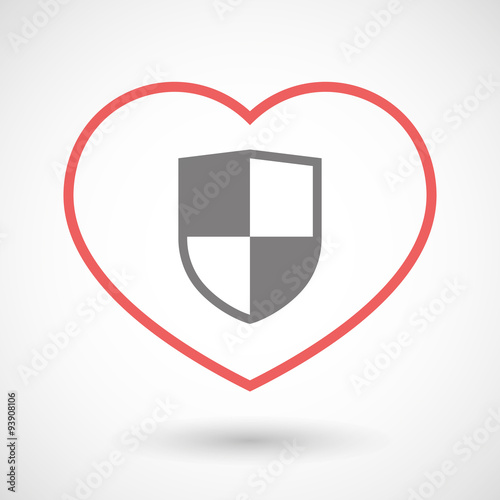 Line heart icon with a shield Free Download Line heart icon with a shield - GFXLoad