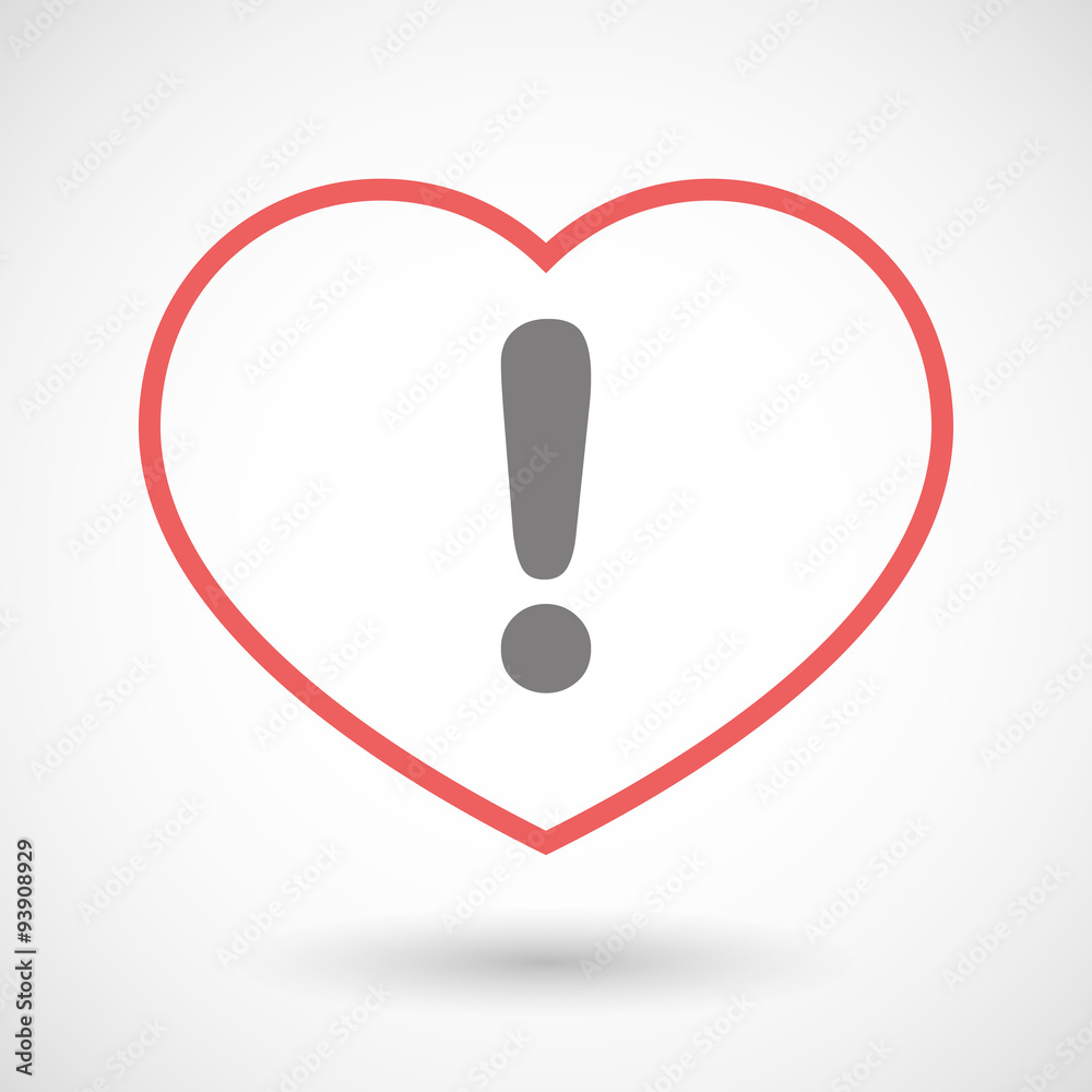 Line heart icon with an exclamarion sign Line heart icon with an exclamarion sign