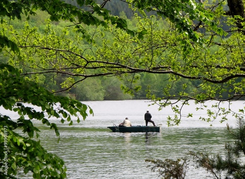 Obraz na płótnie Pêche en barque w salonie