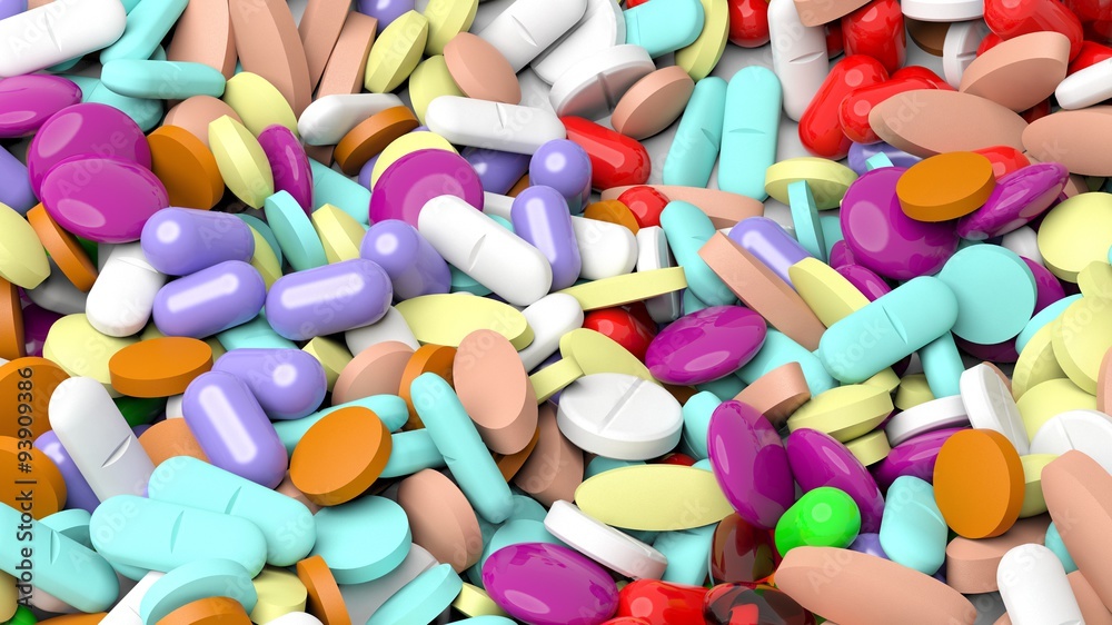 Pile of various colorful pills background. Pile of various colorful pills background.