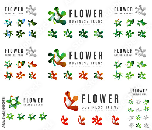 Wallpaper Mural Set of company logotype branding designs, flower blooming Torontodigital.ca