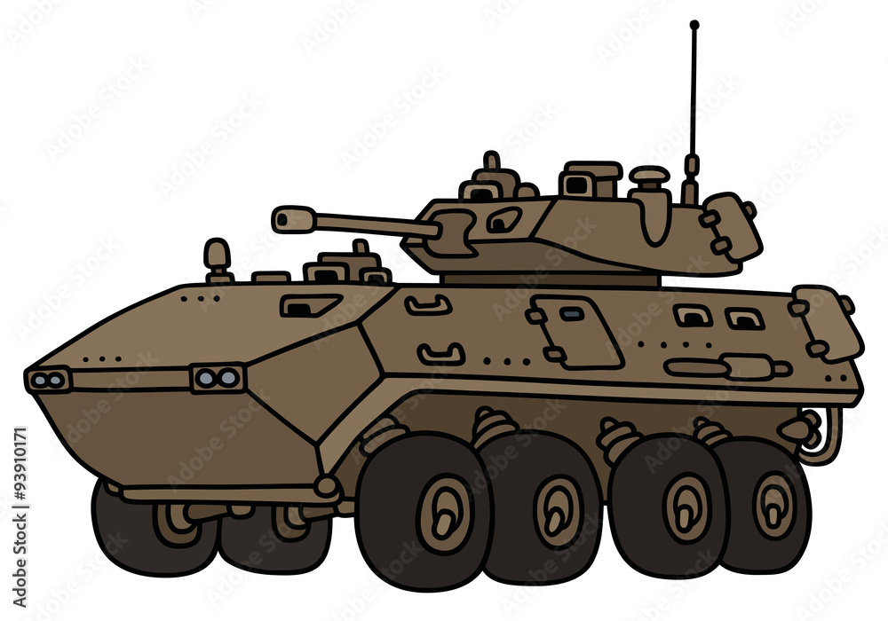 Fototapeta premium Armoured vehicle - Hand drawing, not a real model