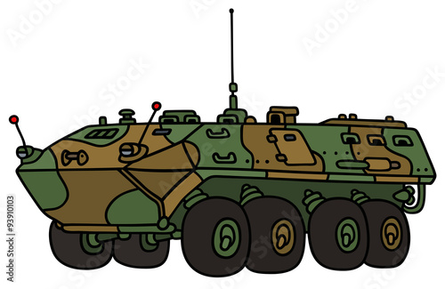 Camouflage troop carrier - Hand drawing, not a real model