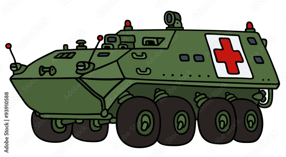 Armoured ambulance vehicle - Hand drawing, not a real model