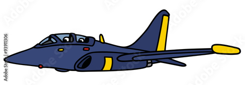 Dark blue military jet aircraft / Hand drawing, not a real type