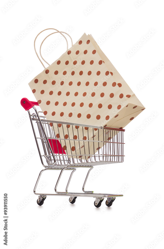 Cart in holiday shopping concept Cart in holiday shopping concept