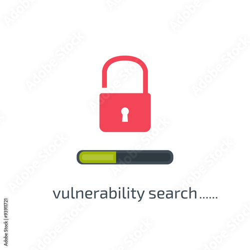 Vulnerability search concept in flat style. Vector illustration