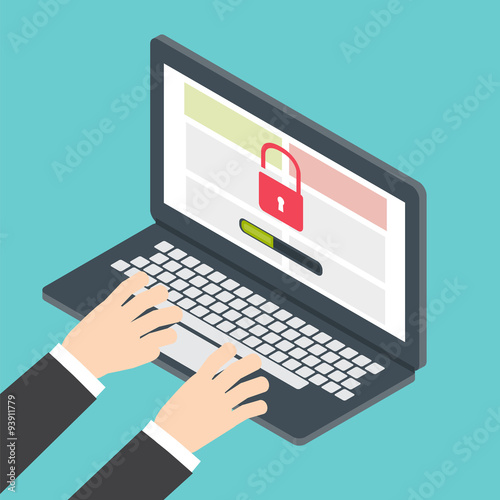 Vulnerability search laptop.  Vulnerability search concept