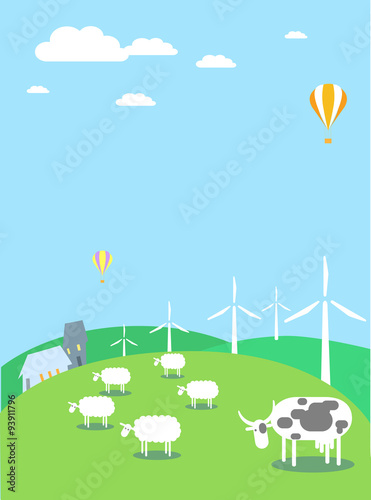 The wind turbines and enviroment