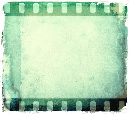 Grunge green film strip frame