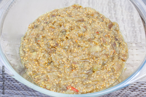 Fototapeta Naklejka Na Ścianę i Meble -   rougail bringelle, purée d'aubergine à la créole