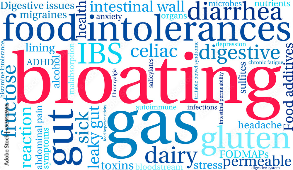 Bloating word cloud on a white background Bloating word cloud on a white background
