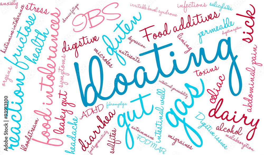 Bloating word cloud on a white background Bloating word cloud on a white background