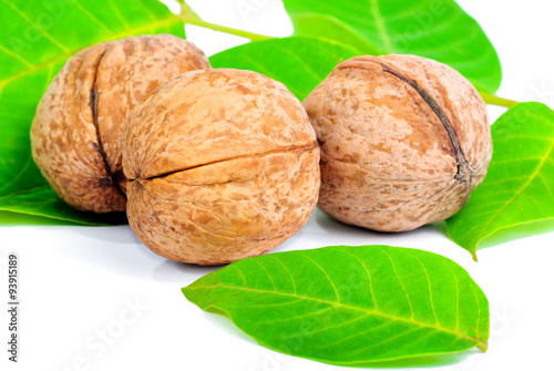 Walnuts closeup isolated on white