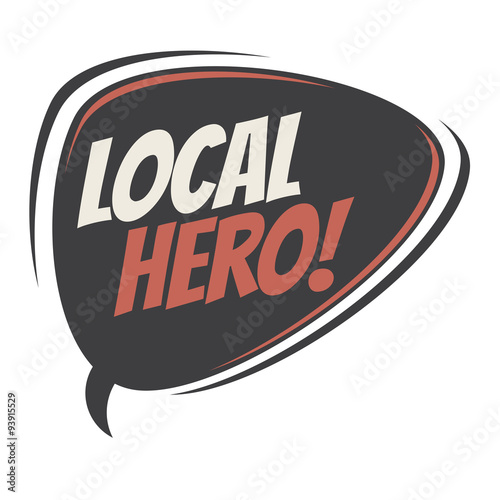 local hero retro speech bubble