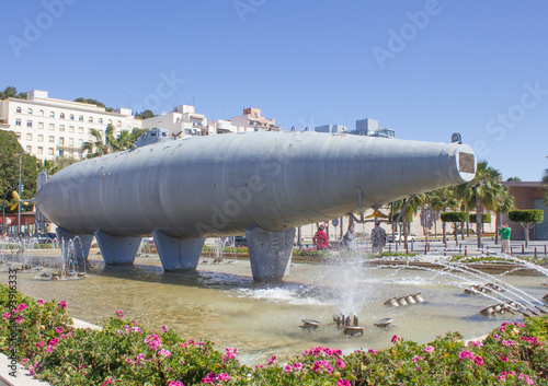 Perral submarine on the seafront in Cartagena Murcia Spain