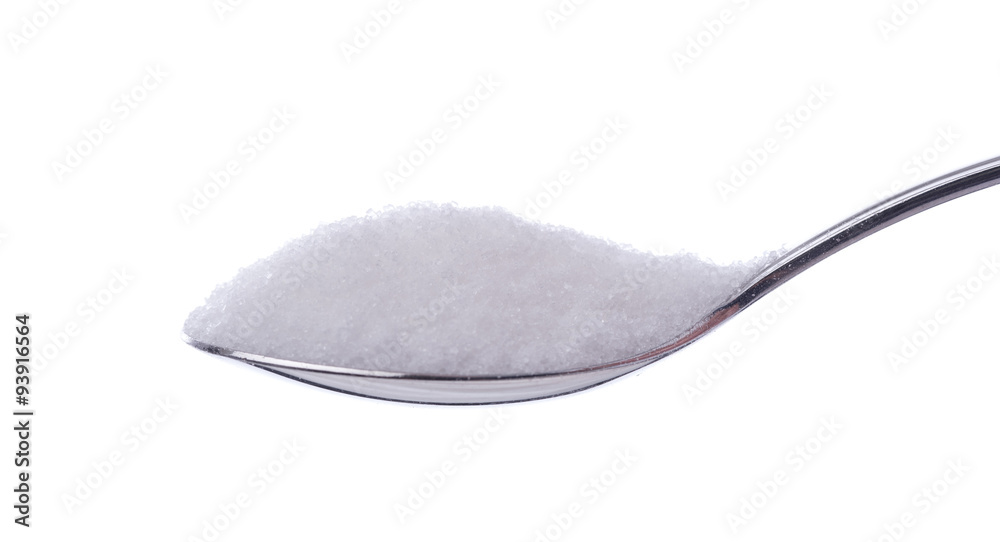 Spoonfuls of crystal white sugar Spoonfuls of crystal white sugar