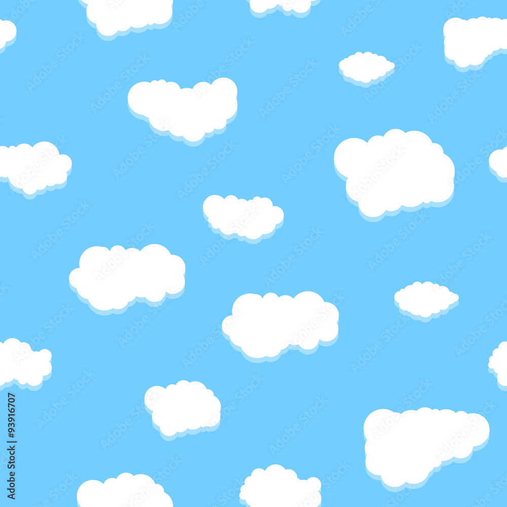 Unique clouds seamless pattern