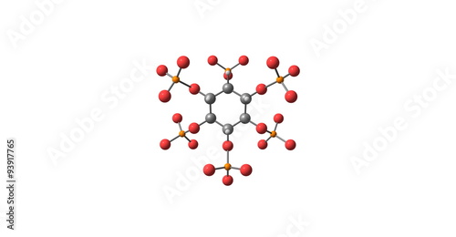 Phytic acid molecular structure on white background photo