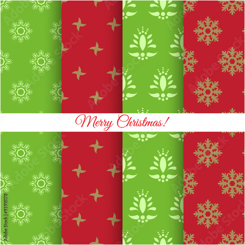 Set of Christmas seamless patterns vector