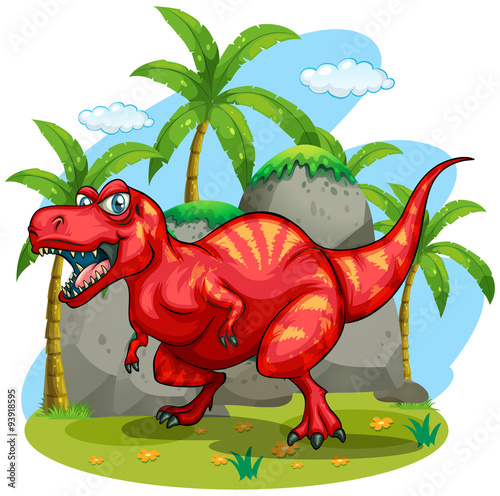 T-Rex standing on grass