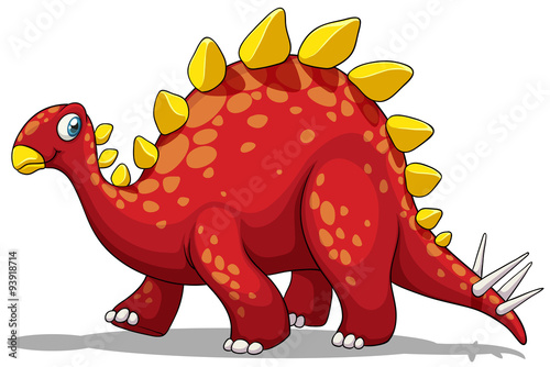 Red dinosaur with spikes tail