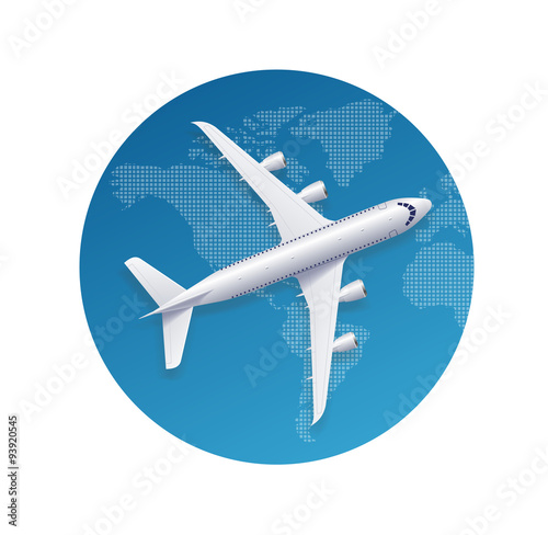 Airplane Travel Concept. Vector