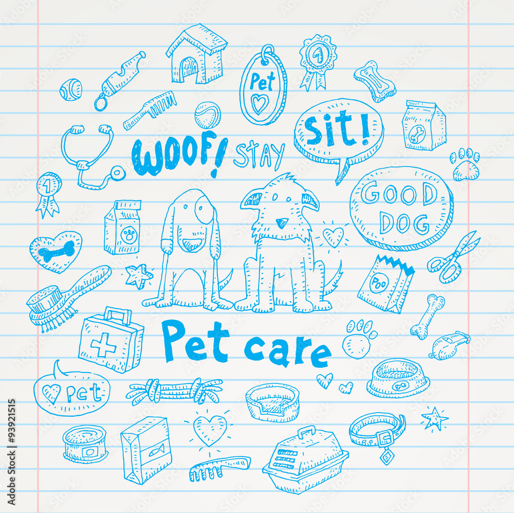  Pet icons set, vector illustration. 