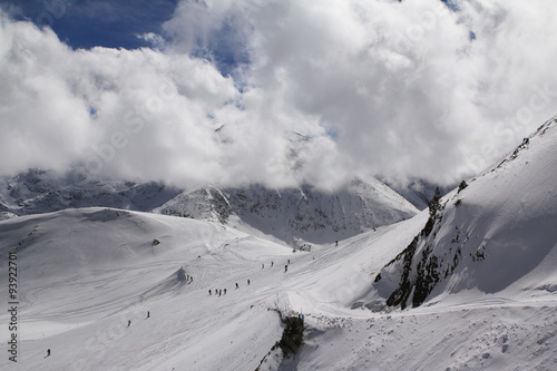Cloud on the ski slopes in Andorra