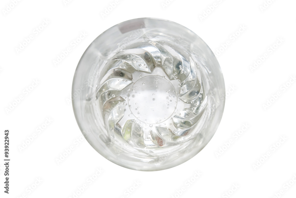 Water glass, view from above Water glass, view from above