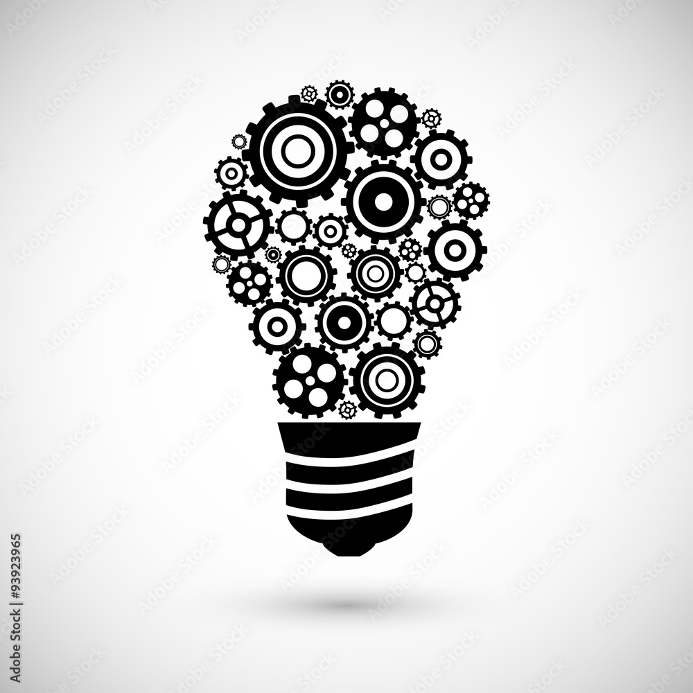 bulb icon black color on the gray background. stock vector bulb icon black color on the gray background. stock vector