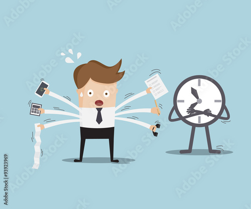 businessman busy with time