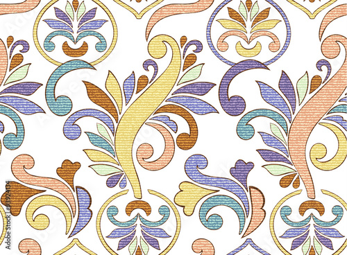 Vector Floral vintage rustic seamless pattern