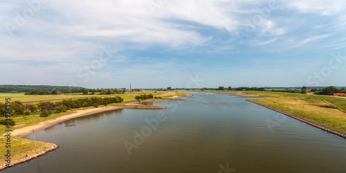 Panoramic view of the Dutch river Nederrijn