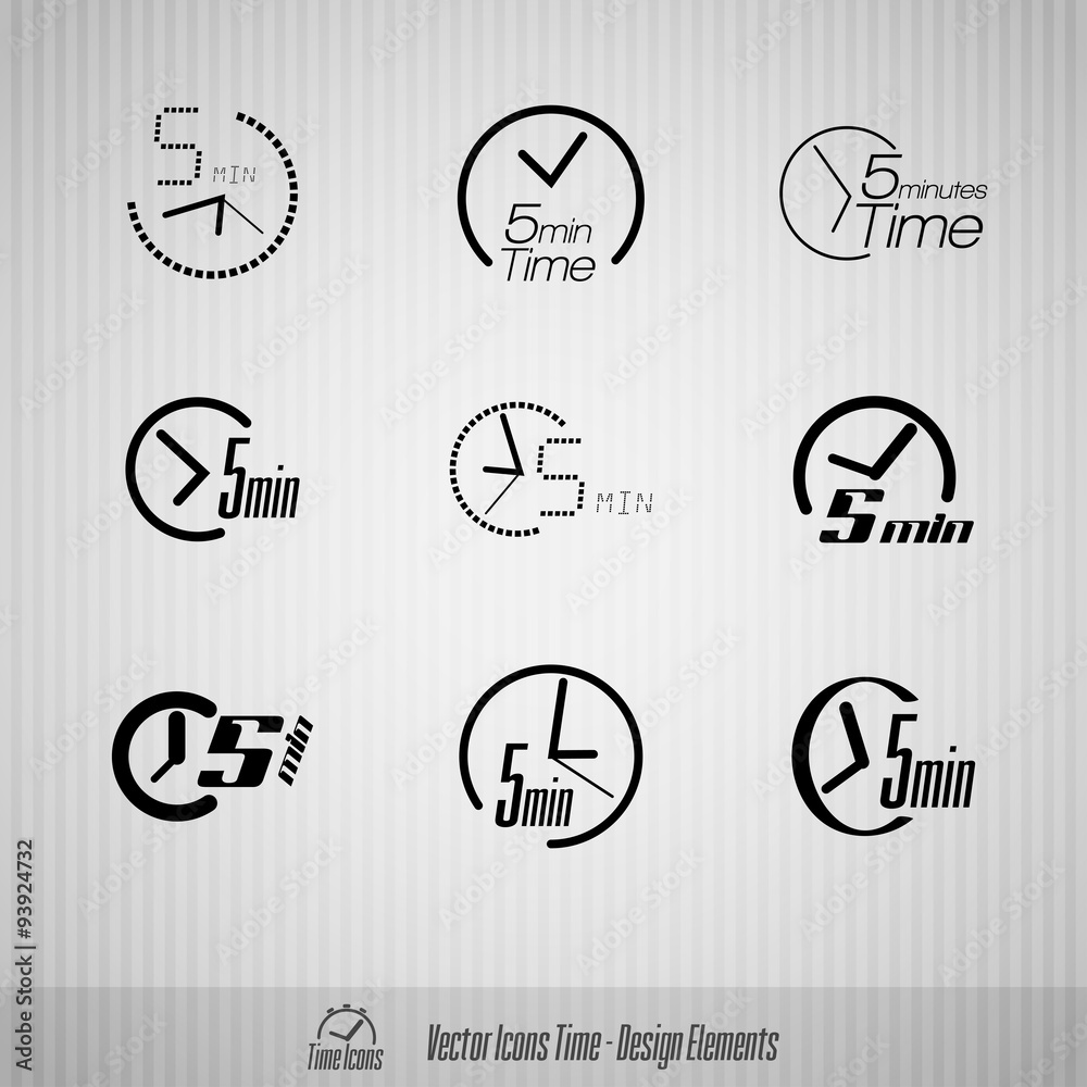 5 minutes vector icons 5 minutes vector icons