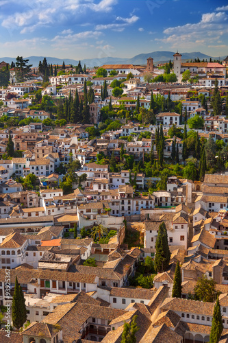 Aerial View of the historical town of Granada, beautiful city