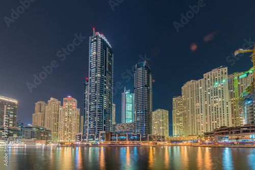 Dubai - AUGUST 9  2014  Dubai Marina district on August 9 in UAE