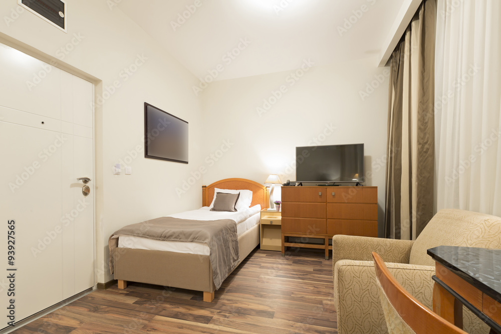 Fototapeta premium Hotel apartment interior in the evening