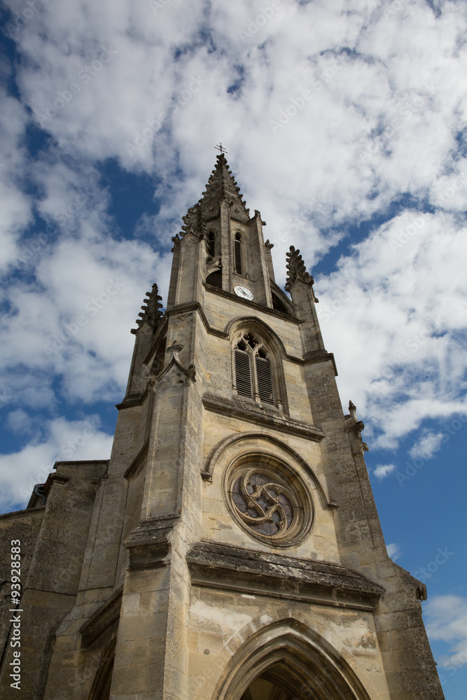 Beautiful church on a cloudy blue sky