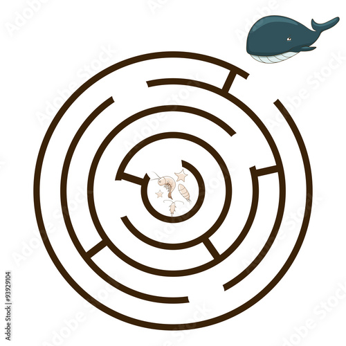 Game labyrinth find a way whale vector 