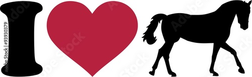 I love horses silhouette