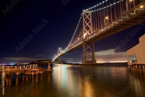 San Francisco–Oakland Bay Bridge at night