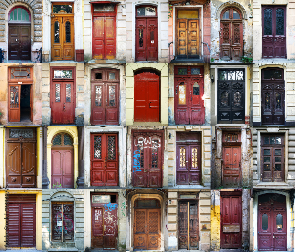 Εκτύπωση καμβά A colage of 28 vintage doors in Odessa, Ukraine