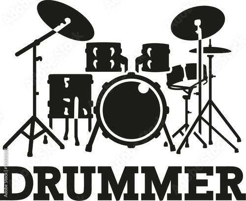 Drum set with word drummer