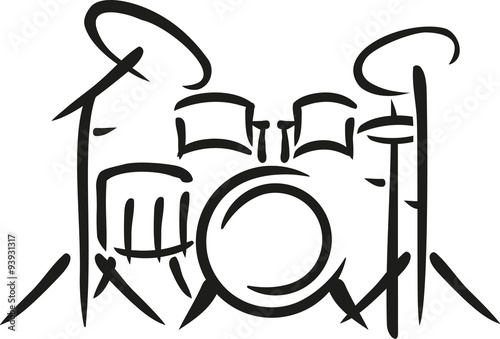 Tableau sur toile Drums sketch style