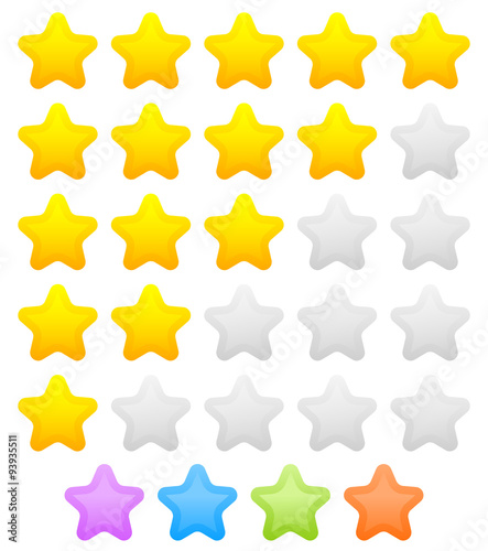 Star rating graphic element for valuation, review, classificatio